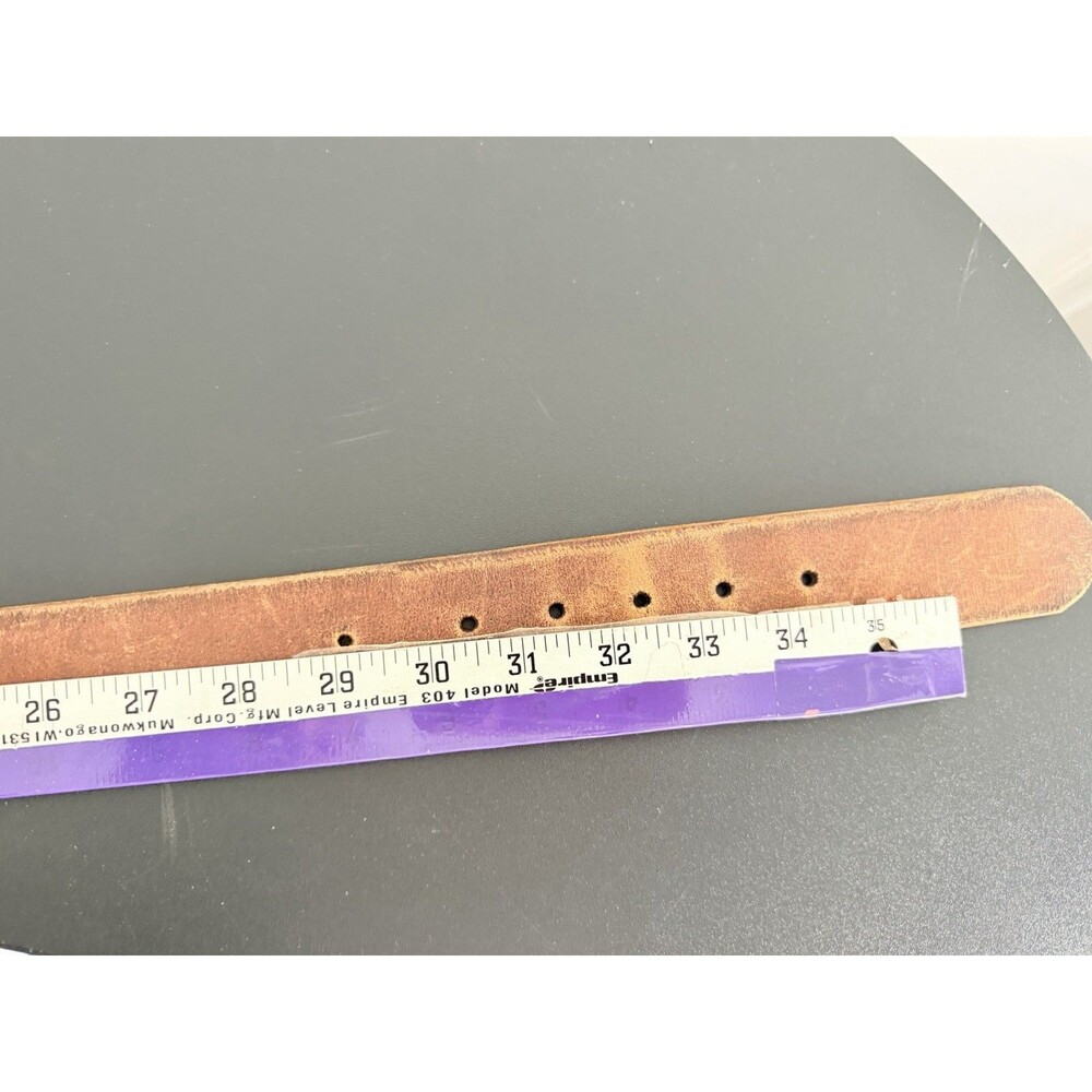 American Eagle Outfitters Women’s Brown Leather Belt Small Replay With Love Buck - Picture 12 of 13